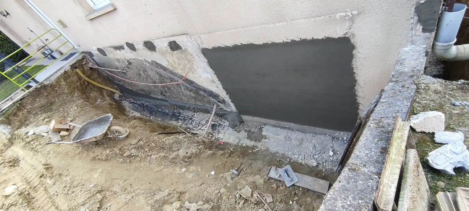 Évacuation d'eau sur un chantier